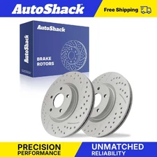 Front Drilled Slotted Brake Rotors Pair for Ford Escape C-Max Volvo S40
