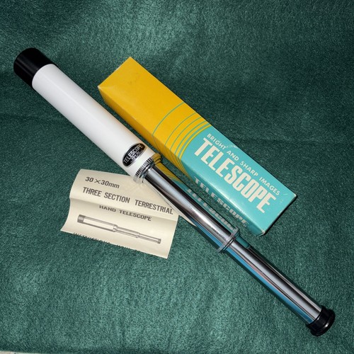 Vintage Telescope 30 x 30mm 3-Section w/ Box & Instructions ~ Japan ~ EXCELLENT