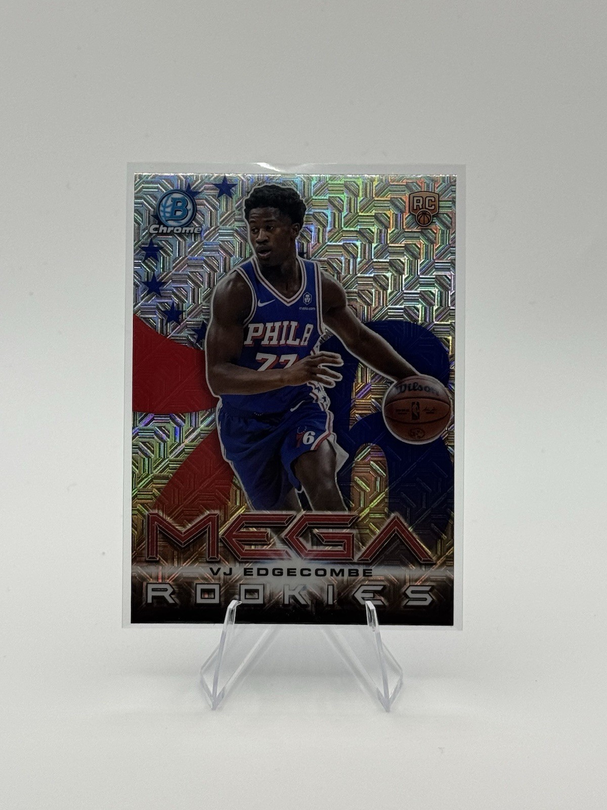 2025-26 Bowman - VJ Edgecombe Mega Rookies Mojo Chrome Refractor #MR-3 76ers