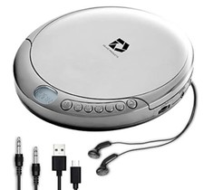 Deluxe Products Portable CD Player Anti Skip Stereo Earbuds Cable SILVER