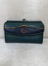 Vintage Dooney and Bourke Two-Tone Wallet Forest Green/Navy/Brown Coin Purse