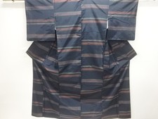 7601541: JAPANESE KIMONO / KIMONO ENSEMBLE / SILK / YONEZAWA TSUMUGI / WOVEN STR
