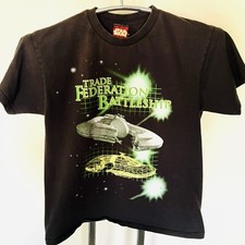 Vintage Star Wars Episode 1 Trade Federation Battleship Shirt Youth XL Black