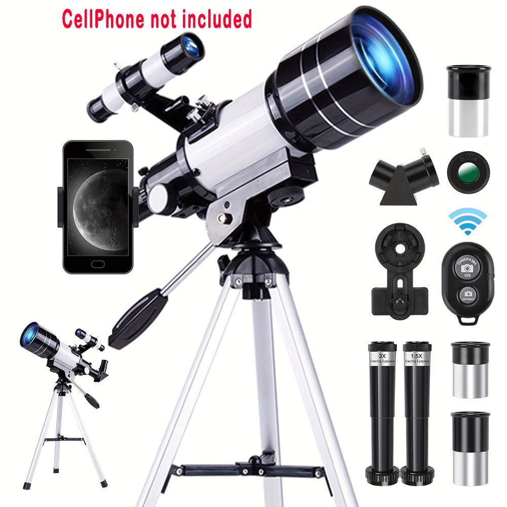 150X Telescope For Christmas Gift, 70mm Aperture Telescope For