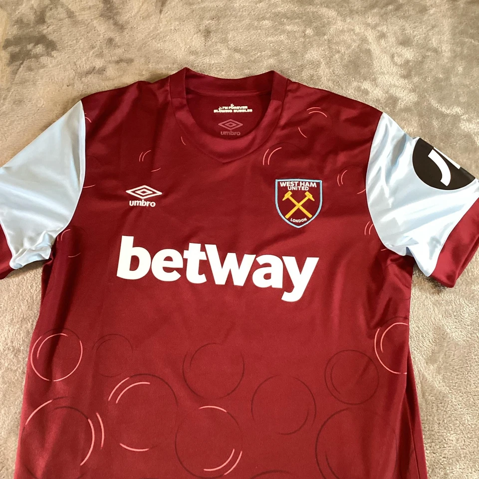 West Ham United Jersey Mens XL Claret Blue Premier League Soccer Umbro Kerr 23 - Image 4 of 4