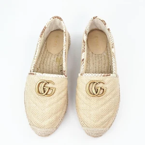 Chaussures plates femme Gucci ivoire logo GG 6,5US bout rond pointure 37,5 /occasion++