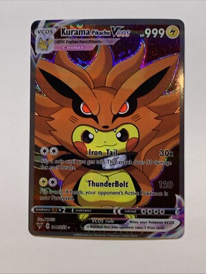 Pikachu Cosplay Kurama Fox Naruto Pokémon Custom ACG Card Holo Foil Anime Cute
