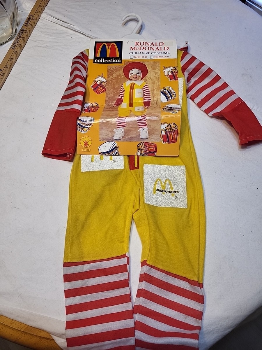 Vtg Ronald Mcdonald Child Costume Sz Toddler 2-4nwt 1998 Made In