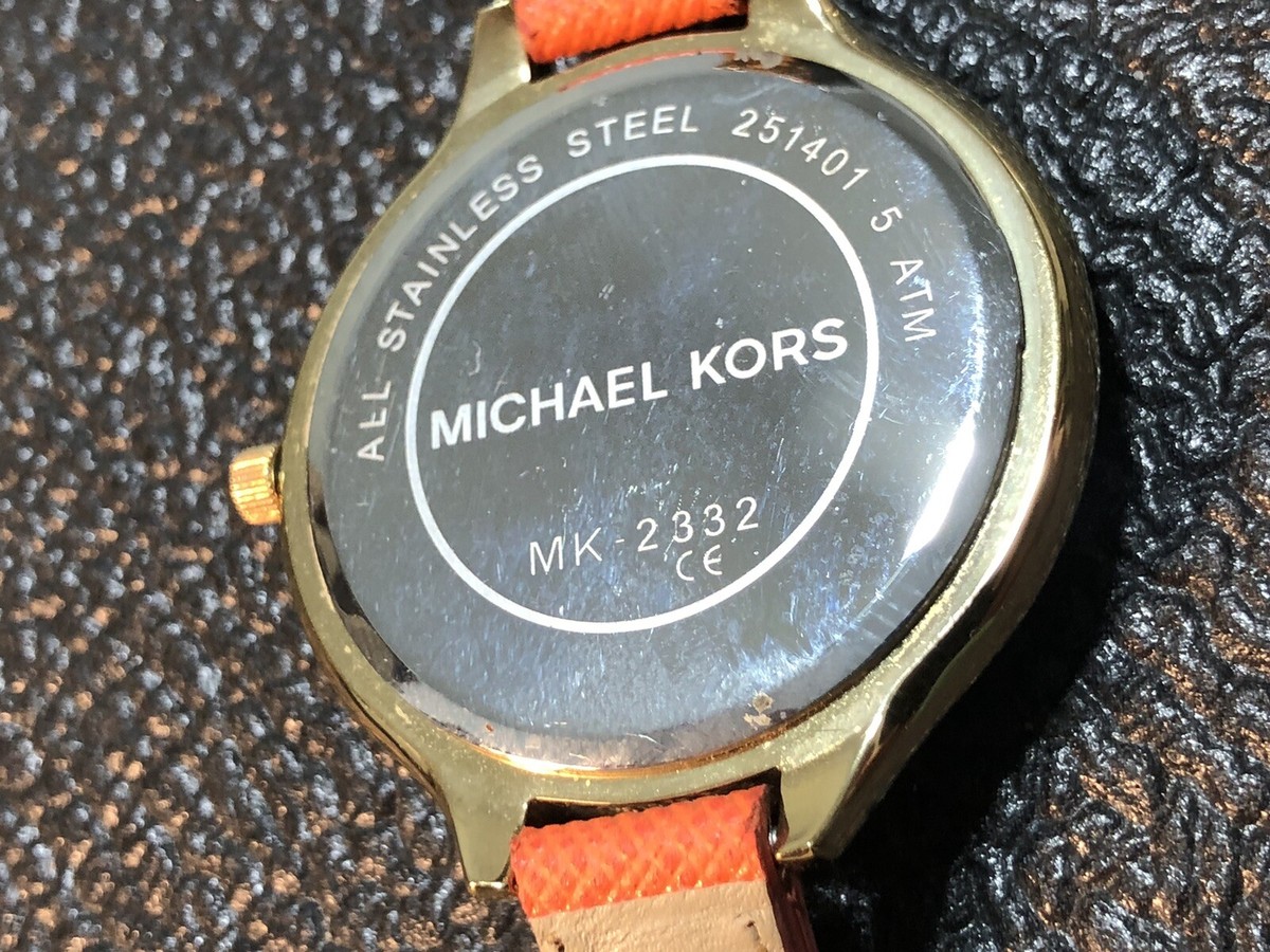 Michael Kors MK-2016 Genuine Leather Band Quartz Analog Women\'s Watch New Batter Michael Kors Lake Rose Womens Watch 33mm Gold Tone Crystals  main image 2