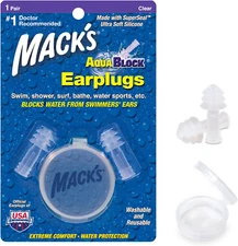 Mack'S Aquablock Swimming Earplugs - Comfortable, Waterproof, Reusable Silicone 