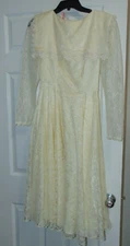 Vintage Gunne Sax Dress Lace Gauzy Lolita Dress - 7 hippie prairie Beach Wedding
