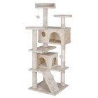 55 Inch Multi-Level Cat Tree Tower Kitten Condo House W/Scratching Posts Beige