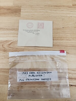 Mail Envelope From Professor Albert Einstein Princeton NJ Original L@@K Rare 