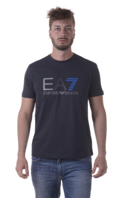 Emporio Armani EA7 Cotton Sweatshirt Men's Blue T Shirt 3YPTE9PJ78Z 1578