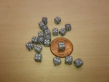 Twenty Gray with White D6 5MM OPAQUE Color Gaming Dice Rounded Corners Counters