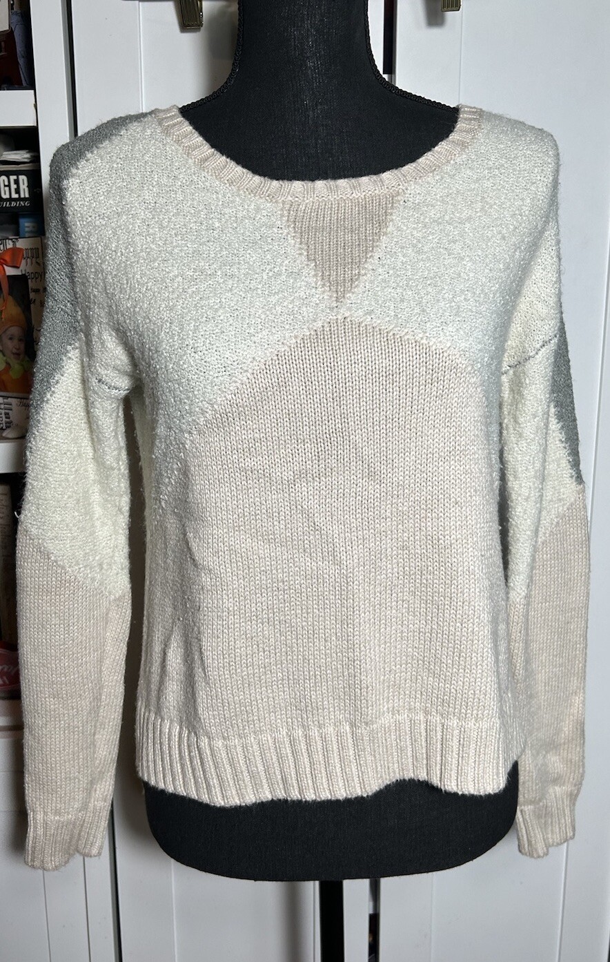BCBGeneration Womens Pullover Colorblock Cream Gr… - image 10