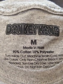 DONKEY KONG ~ Shirt Men Sz Md Front Graphic T-Shirt 80s ARCADE LOGO NES Nintendo