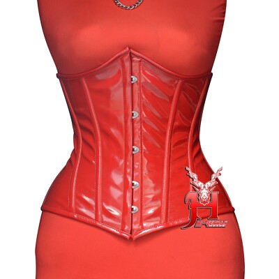 Unterbrustkorsett Rot Lack Corsage tolles Taillen training PVC Underbust Corsets