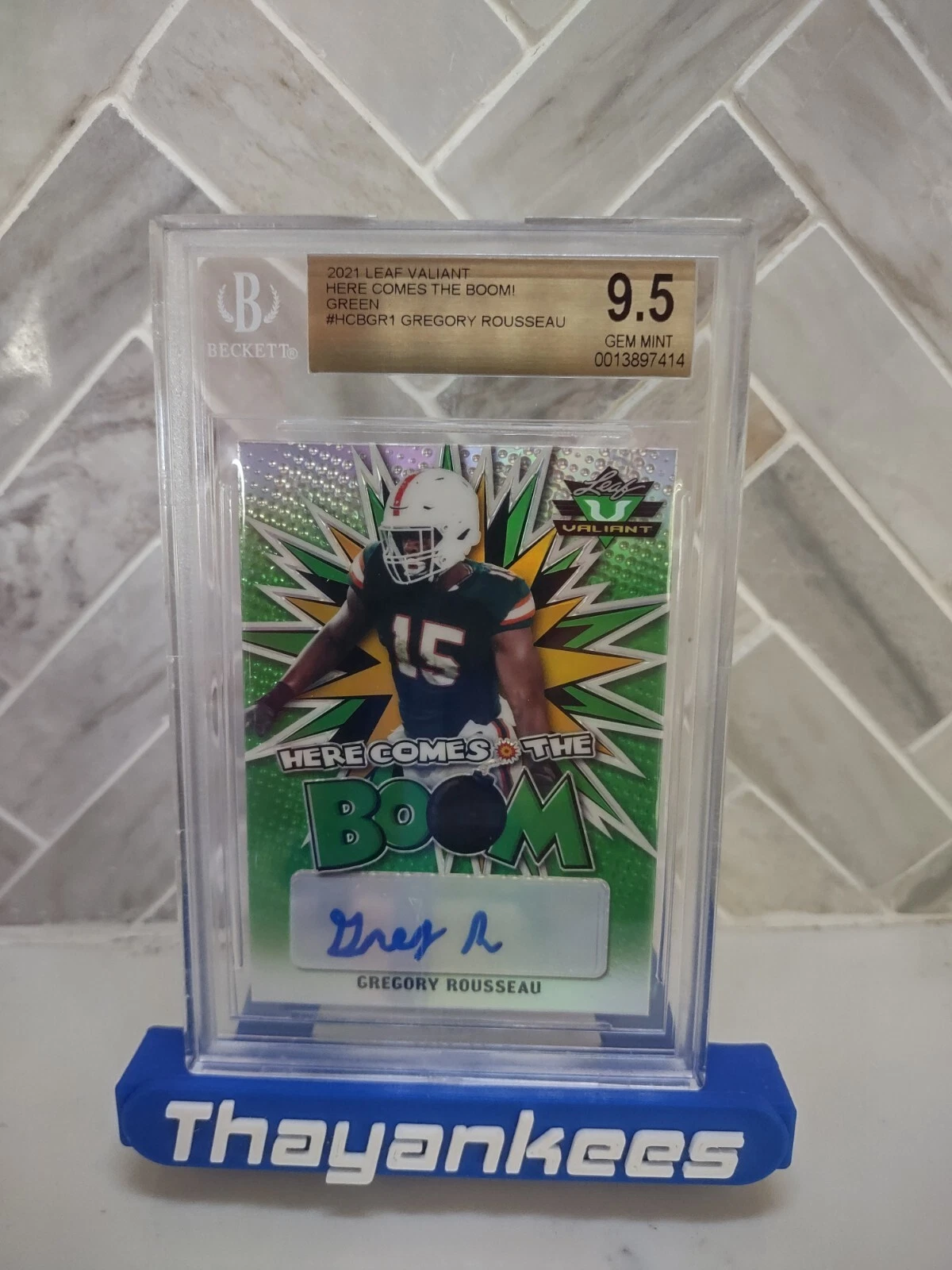 Gregory Rousseau Leaf Valiant Here Comes the Boom Autographs #HCBGR1 Green