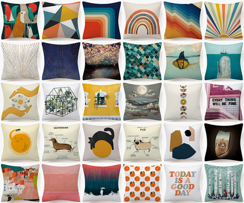 Cushion Cover Abstract Decorative Double-Sided Sofa Bed Throw PILLOW CASE 18x18" - 第 1/30 張圖片