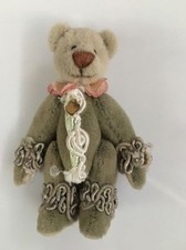 Micro Miniature Artist Bear Fancy Dollhouse Fuzzy 2 1/2" Fully Jointed