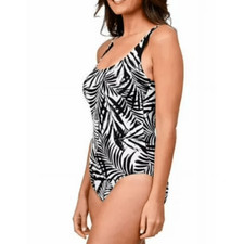 Ocean Pacific OP One Piece Swimming Suit Swimsuit Size XS Black White