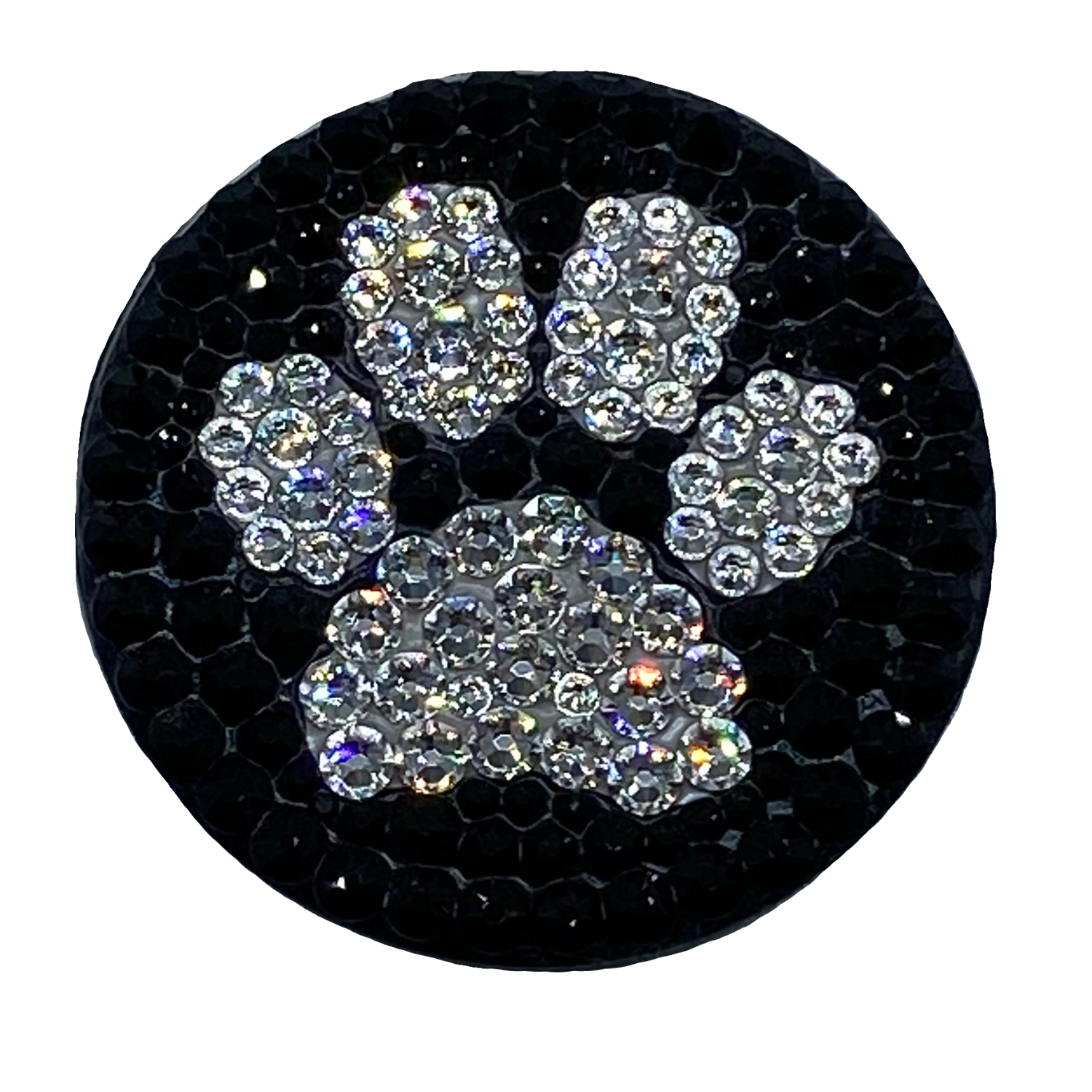 Handmade Paw Bling Black Popsocket made with Clear & Jet Black Swarovski Crystal