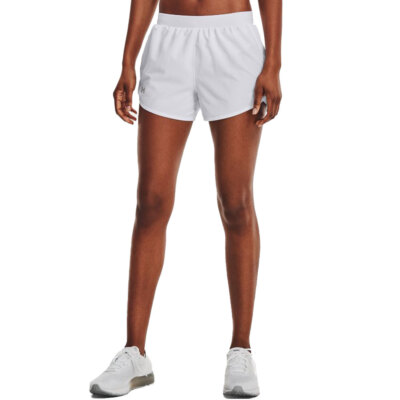 Under Armour Fly By 2.0 Damen-Short Laufshort Sport-Hose Laufhose Fitness Weiß