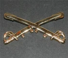 CIVIL WAR Cross Saber UNION US Cavalry CSA Confederate Rebel BRASS LAPEL HAT PIN