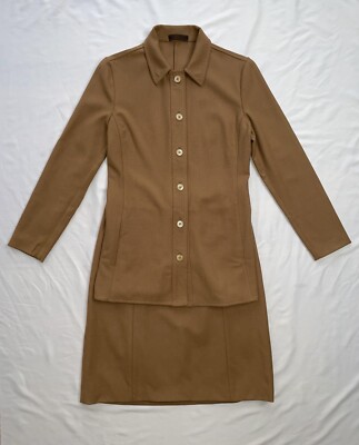 Prada Vintage Archive Spring 1996 Camel Brown Wool Skirt Set