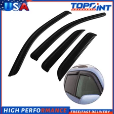 Dark Black Side Wind Window Visors 4p For 14-19 Silverado/Sierra Extended Cab