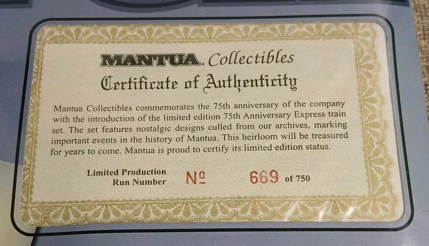 Mantua Collectibles HO Scale 75th Anniversary Express Train Set #669 Of 750 - Image 2 of 4