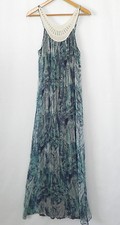 Eight Sixty Maxi Dress Spaghetti Strap Multi-Color Chiffon Size M
