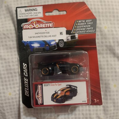 2023 Majorette Deluxe Cars - Bugatti Chiron Pur Sport - 213C Black & Orange 1/64