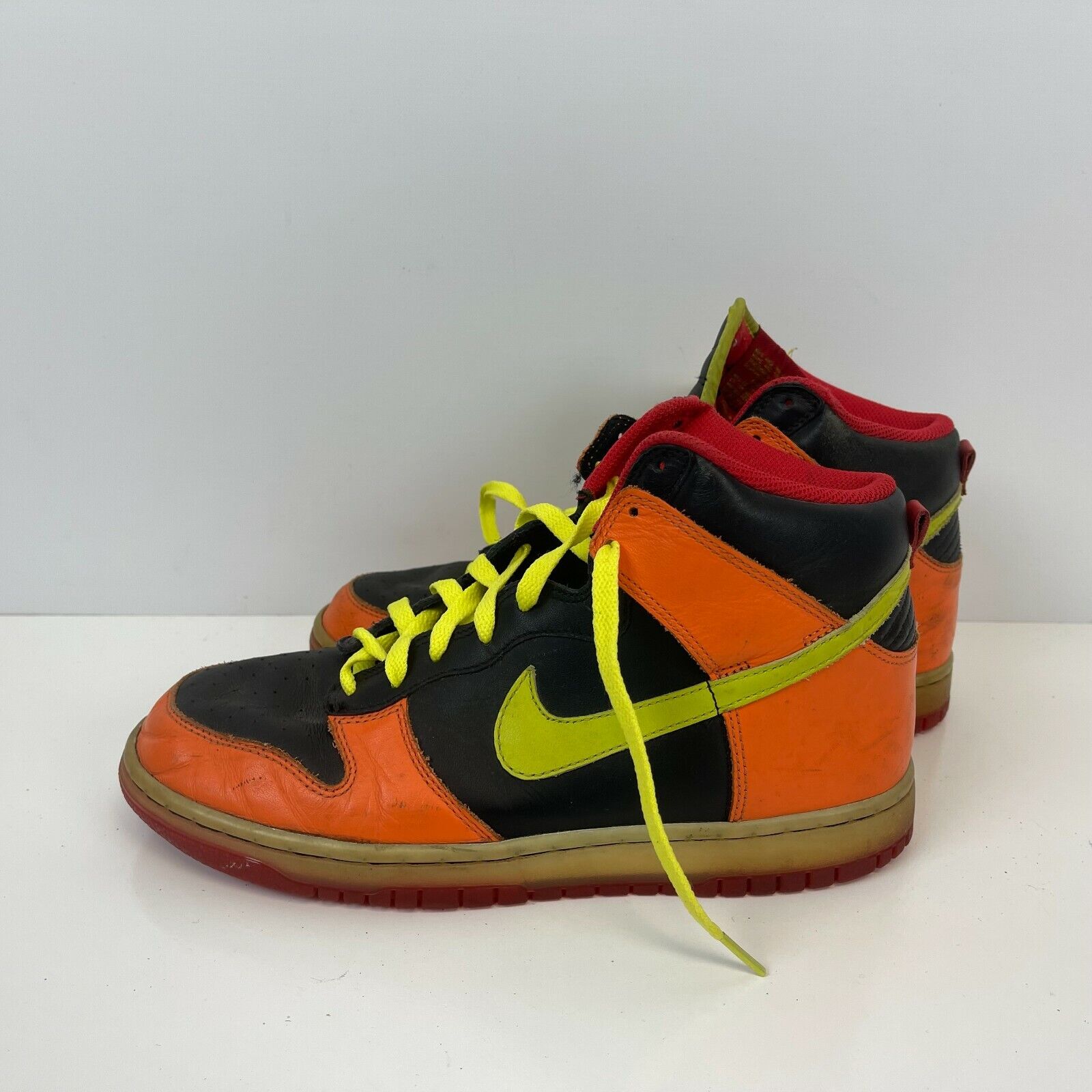 Nike Dunk High Shoes Black Bright Cactus Orange Blaze Red Mens Size 8