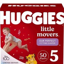 Huggies Little Movers Disposable Baby Diapers, Size 5 over 27 lbs , 50 Diapers