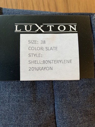 Mens Luxton Dress Slacks, Size 38. Color is Slate Gray. NEW - Picture 4 of 9