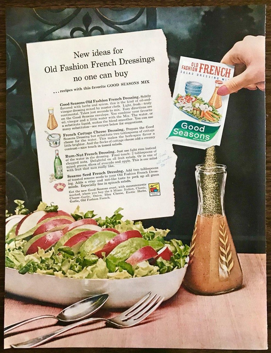 1961 Good Seasons PRINT AD Old Fashion French Dressing Mix New Ideas | eBay