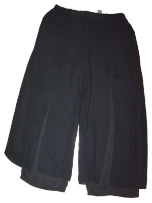 Studio 1940 Solid Black Chiffon Sheer Wide Leg Harem Pants Size Women's 18W