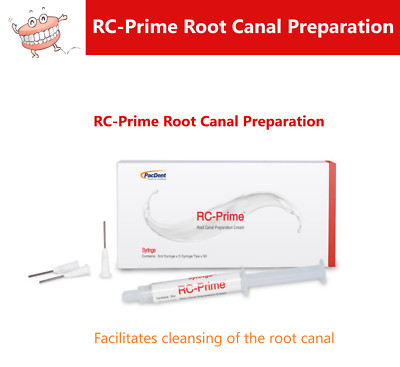 Dental Pac-Dent RC-Prime  Root Canal Preparation Lubricant EDTA 15%, 1/5 Syr USA