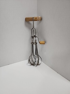 Vintage EKCO High Speed Super Center Drive Egg Beater Hand Mixer USA Stainless 