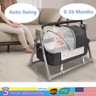 Portable Electric Baby Swing Cradle Bassinet Rocking Crib Infant W/ Bluetooth