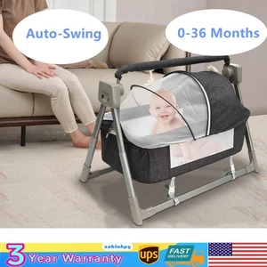 Portable Électrique Baby Swing Cradle Basset Rocking Crib Bébé W/ Bluetooth