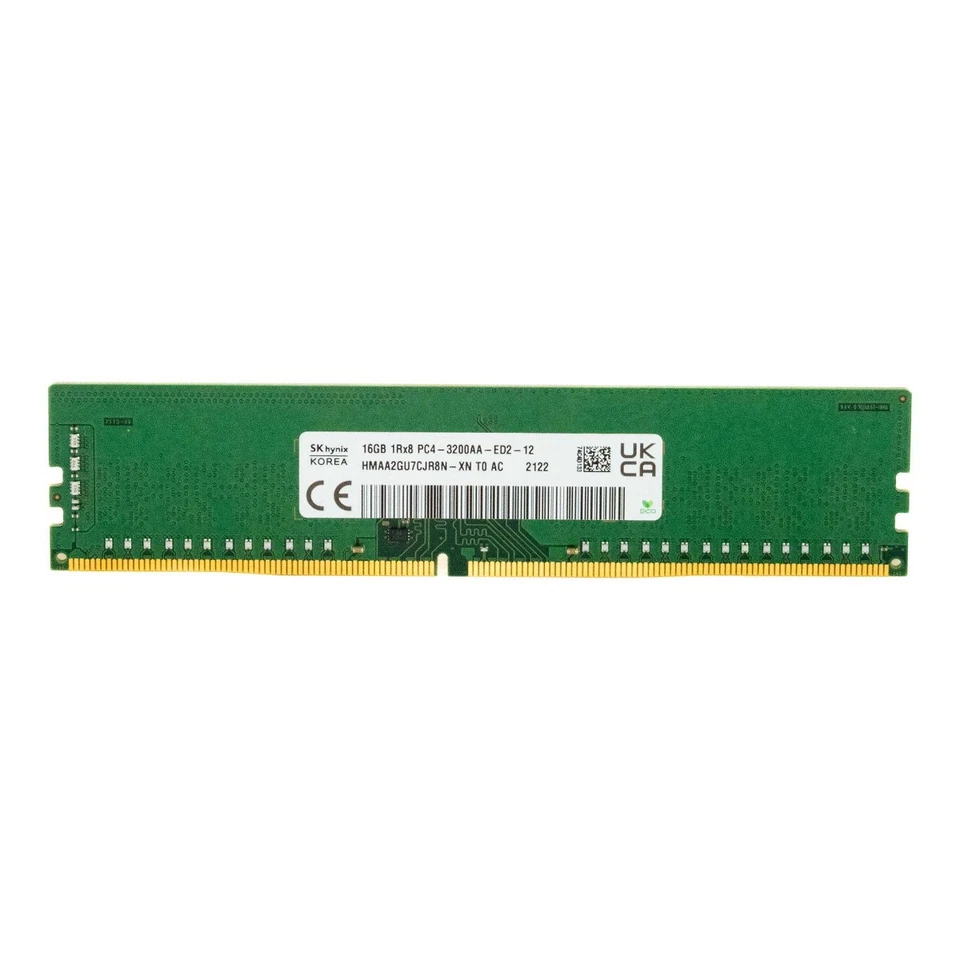 HYNIX 32GB (2x16GB) PC4-25600 DDR4-3200MHz HMAA2GU7CJR8N-XN ECC NON BUFFERED - Immagine 2 di 3