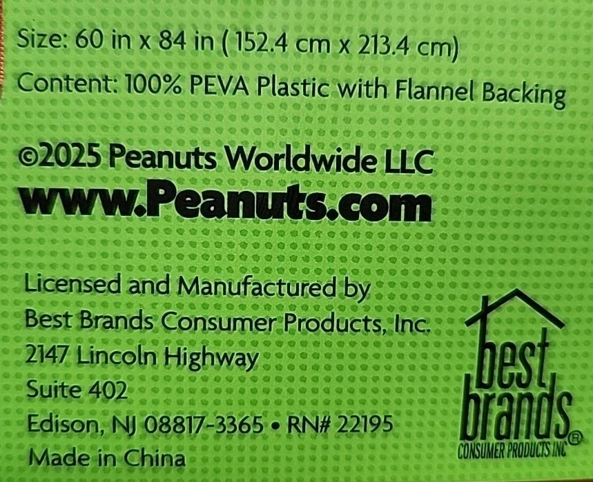 Mantel Peanuts Snoopy Franela Respaldo Peva 60x84 Navidad Pan de Jengibre Foto 3 de 4
