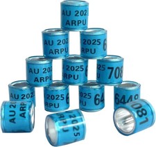 100 Pcs Pigeon Identification Rings 2025 Bird Leg Bands Foot Poultry AU BLUE