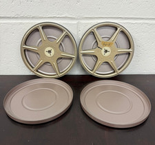 Lot of 2 - Super 8mm Vintage Empty Reels Metal 5" 200' Each With Cases