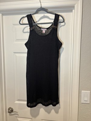 Pacific Beach Women s Black Beach Cover Up Size 1X Sheer Boho Summer Dress