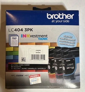 Brother Genuine LC404 3PK 3 Pack Inkvestment Tank Ink Cartridges Expires 01/27