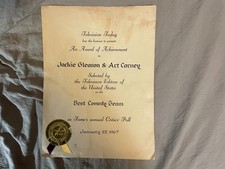 Jackie Gleason Art Carney Achievement Award 1967 Best Comedy Team Jackie Gleason Art Carney Achievement Award 1967 Best Comedy Team